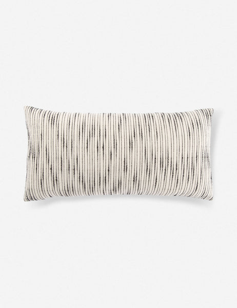 #color::natural-and-black #size::12--x-24- #insert::down #insert::polyester | Peregrine black and white marled striped lumbar pillow