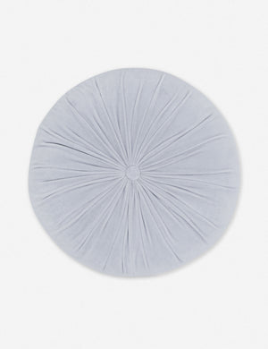 Monroe ice blue velvet round pillow
