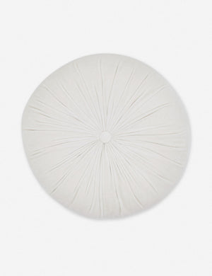 Monroe oyster white velvet round pillow