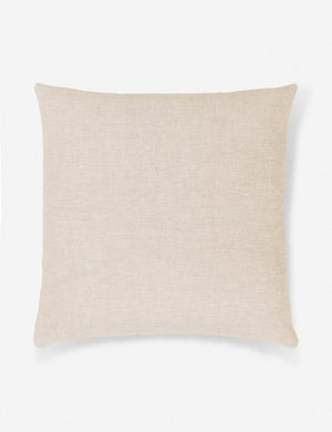 The natural linen backing on the Norala solid white handmade square throw pillow