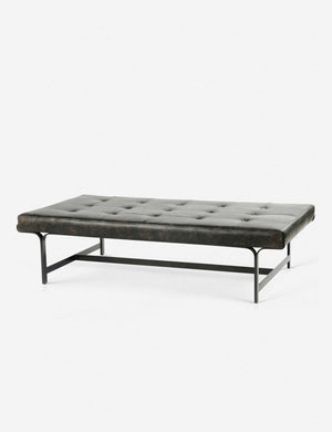Angled view of the Patrizia Leather Coffee Table