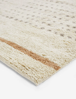Close-up of the corner of the Rina wool moroccan rug