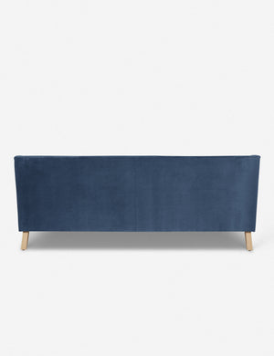 Back of the Rivington Harbor Blue Velvet sofa