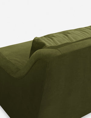 Back corner of the Rivington Jade Green Velvet sofa