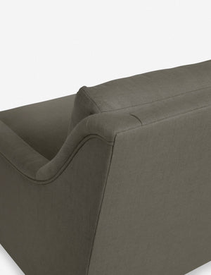 Back corner of the Rivington Loden Gray Linen sofa
