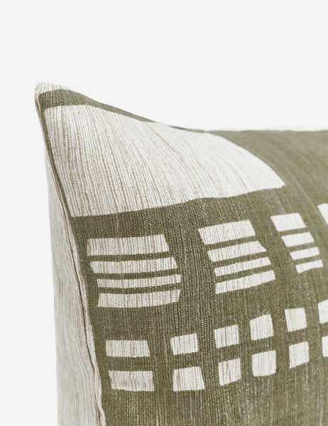 #size::12--x-20- | Corner of the Stonewalk green geometric lumbar throw pillow by Élan Byrd